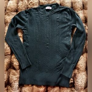 Black Beaded Sweater - Size Small